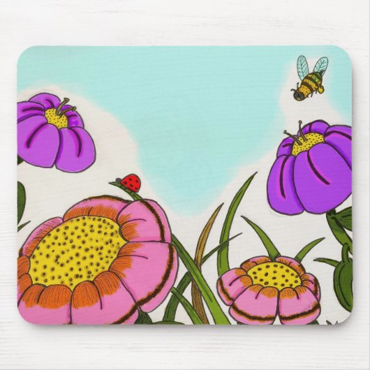 Tapis De Souris Mousepad de prairie de fleurs (Devant)