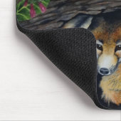Tapis De Souris Mousepad de renards et de fleurs de bébé (Coin)