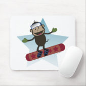 Tapis De Souris Mousepad de singe de surf des neiges (Avec souris)