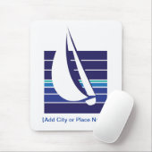 Tapis De Souris Mousepad de Square_Template de bleus de bateau (Avec souris)