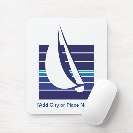 Tapis De Souris Mousepad de Square_Template de bleus de bateau (Avec souris)