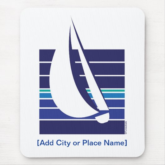 Tapis De Souris Mousepad de Square_Template de bleus de bateau (Devant)