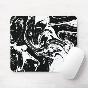 Tapis De Souris Mousepad de style noir et Marbre blanc
