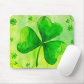 Tapis De Souris Mousepad de trèfle d'aquarelle (Avec souris)