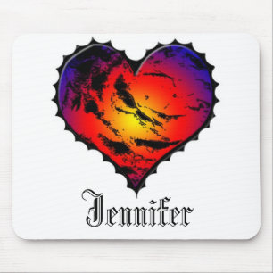 Tapis De Souris Mousepad décoré d'un monogramme de coeur