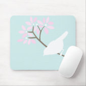 Tapis De Souris Mousepad d'oiseaux blancs (Avec souris)