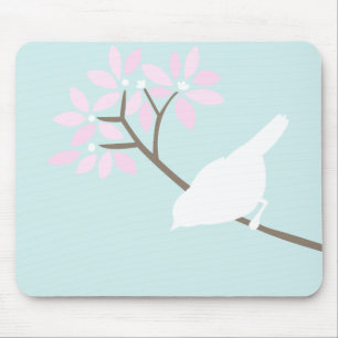 Tapis De Souris Mousepad d'oiseaux blancs