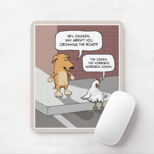 Tapis De Souris Mousepad drôle : Chien et poulet (Avec souris)