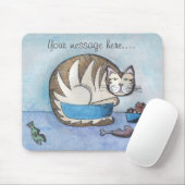 Tapis De Souris Mousepad drôle personnalisé de gros chat (Avec souris)