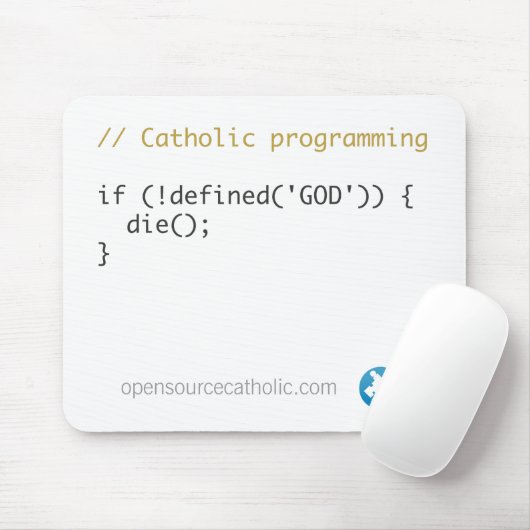 Tapis De Souris Mousepad du programmeur catholique (Avec souris)