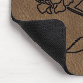 Tapis De Souris MousePad EN CUIR ROSE MARQUÉ (Coin)