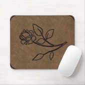 Tapis De Souris MousePad EN CUIR ROSE MARQUÉ (Avec souris)