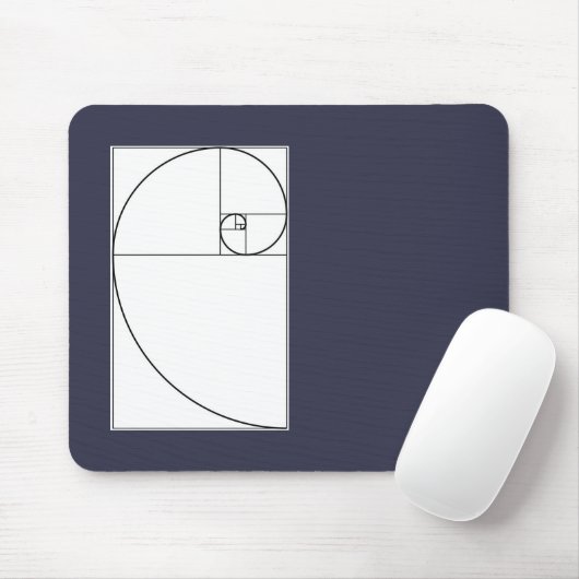 Tapis De Souris Mousepad en spirale de Fibonacci (Avec souris)