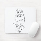 Tapis De Souris Mousepad étant perché de hibou (Avec souris)