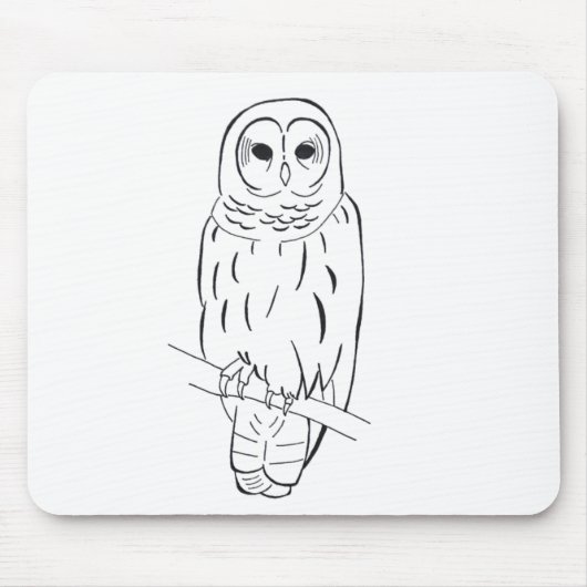 Tapis De Souris Mousepad étant perché de hibou (Devant)