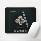 Tapis De Souris Mousepad fait sur commande de monogramme de sushi (Avec souris)