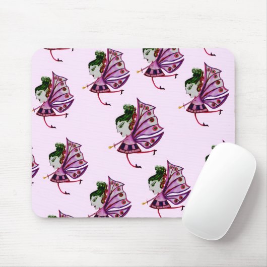 Tapis De Souris Mousepad fées de champignons roses (Avec souris)