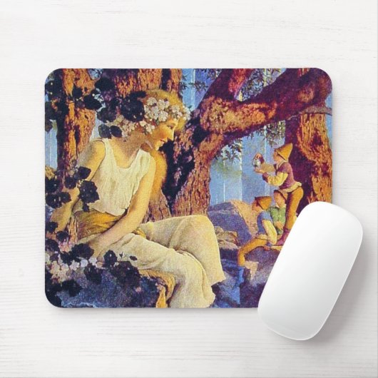 Tapis De Souris Mousepad : Fille avec elfes - par Maxfield Parrish (Avec souris)