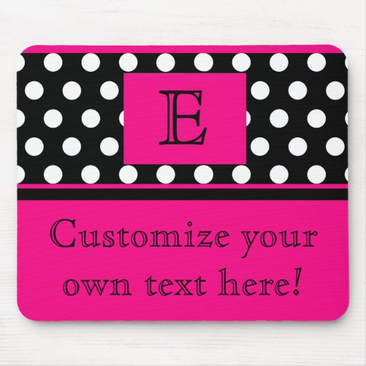Tapis De Souris Mousepad Flirty de monogramme de point de rose et (Devant)