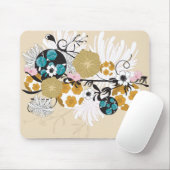 Tapis De Souris Mousepad floral (Avec souris)