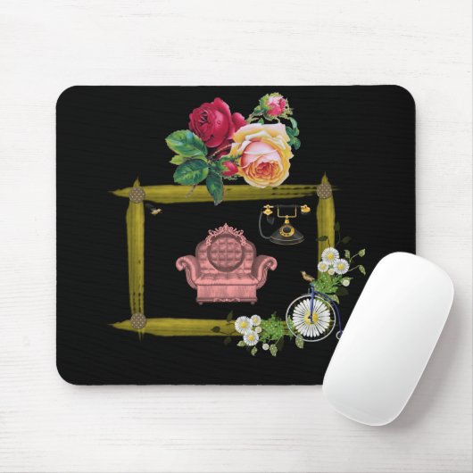 Tapis De Souris Mousepad Floral (Avec souris)