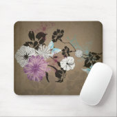 Tapis De Souris Mousepad floral (Avec souris)