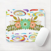 Tapis De Souris Mousepad Floral (Avec souris)