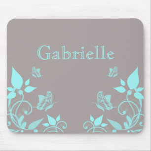 Tapis De Souris Mousepad floral à papillon aquatique