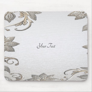 Tapis De Souris Mousepad floral argent