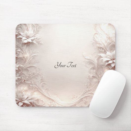 Tapis De Souris Mousepad floral d'ivoire blanc (Avec souris)