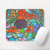 Tapis De Souris Mousepad floral en verre tendu (Avec souris)