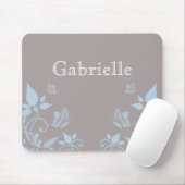 Tapis De Souris Mousepad floral papillon bleu (Avec souris)