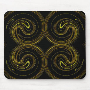 Tapis De Souris Mousepad fractal or et noir