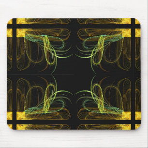 Tapis De Souris Mousepad Fractal Or & Vert