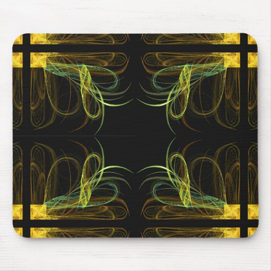 Tapis De Souris Mousepad Fractal Or & Vert (Devant)