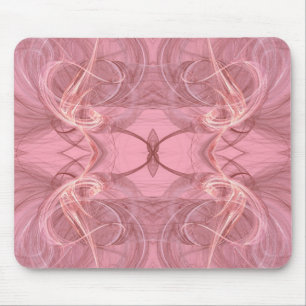 Tapis De Souris Mousepad fractal rose et blanc