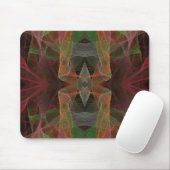 Tapis De Souris Mousepad fractal rose, vert et noir (Avec souris)
