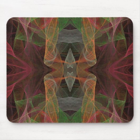 Tapis De Souris Mousepad fractal rose, vert et noir (Devant)