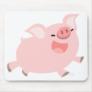 Tapis De Souris Mousepad gai de porc de bande dessinée