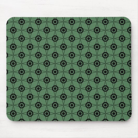 Tapis De Souris Mousepad géométrique funk rétro, vert trèfle (Devant)