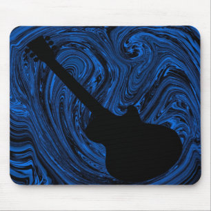 Tapis De Souris Mousepad Guitare Abstraite, Bleu