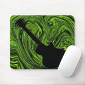 Tapis De Souris Mousepad Guitare Abstraite, Vert (Avec souris)