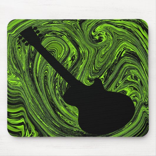 Tapis De Souris Mousepad Guitare Abstraite, Vert (Devant)