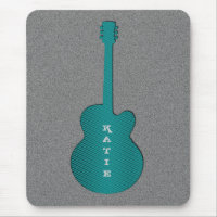 Mousepad guitare rayée, Turquoise