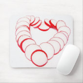 Tapis De Souris Mousepad Herz aus Radieschenscheiben (Avec souris)