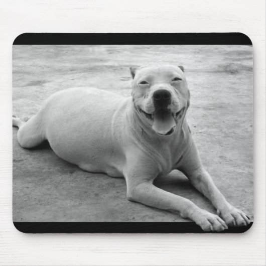 Tapis De Souris Mousepad heureux de pitbull (Devant)