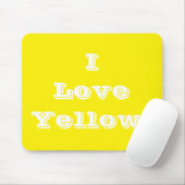 Tapis De Souris Mousepad I Love Jaune (Avec souris)