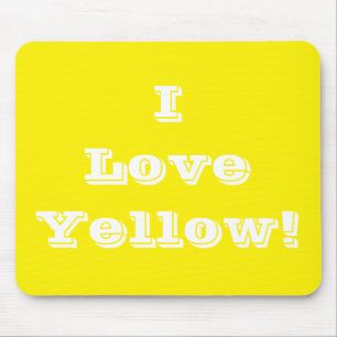 Tapis De Souris Mousepad I Love Jaune