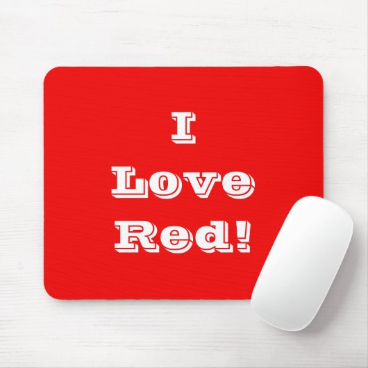 Tapis De Souris Mousepad I Love Red (Avec souris)