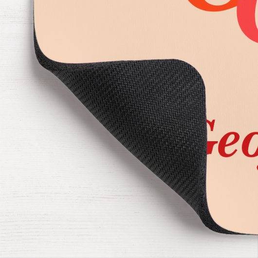 Tapis De Souris Mousepad - Initiale décalée et nom en rouge (Coin)